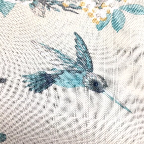 Laura Ashley Belvedere Peacock 4 Window Curtain Panels 2 Sets Blue Turquoise 84" - Picture 5 of 12